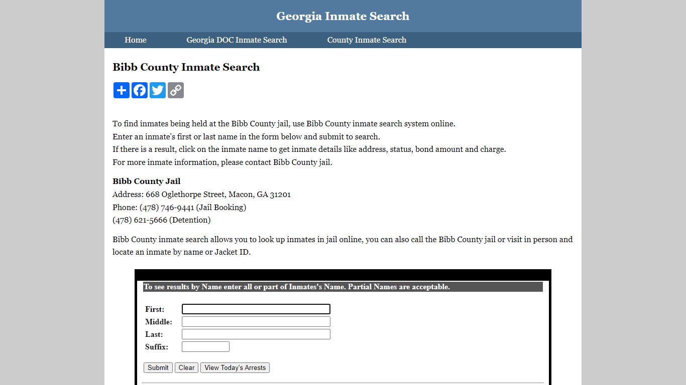 Bibb County Inmate Search