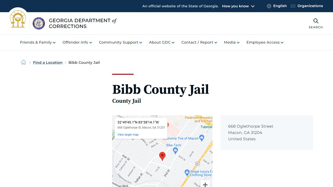Bibb County Jail | Georgia Department of Corrections
